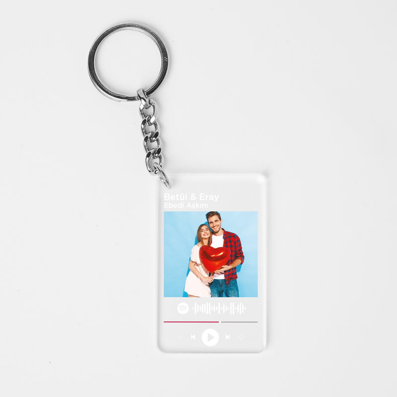Kişiye Özel Spotify Tasarımlı Fotoğraflı Anahtarlık