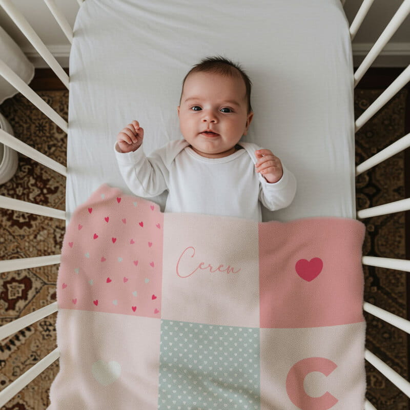 Kişiye Özel Yeni Doğan Bebek Battaniyesi