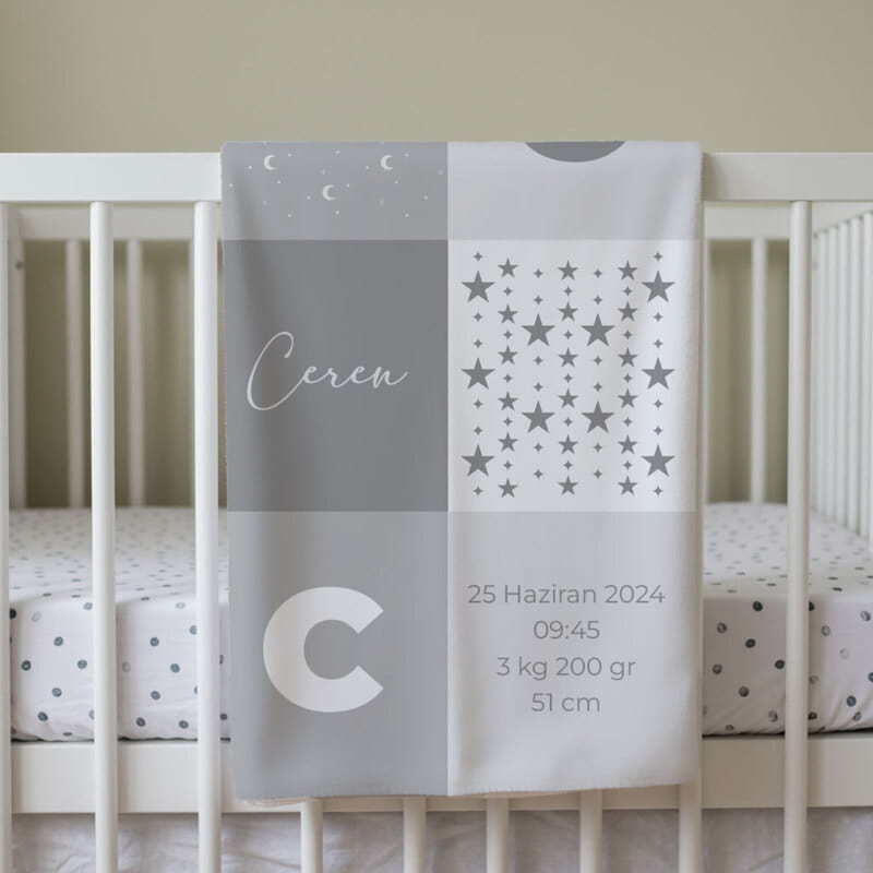 Kişiye Özel Yeni Doğan Bebek Battaniyesi