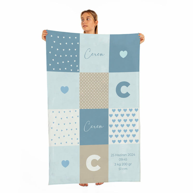 Kişiye Özel Yeni Doğan Bebek Battaniyesi