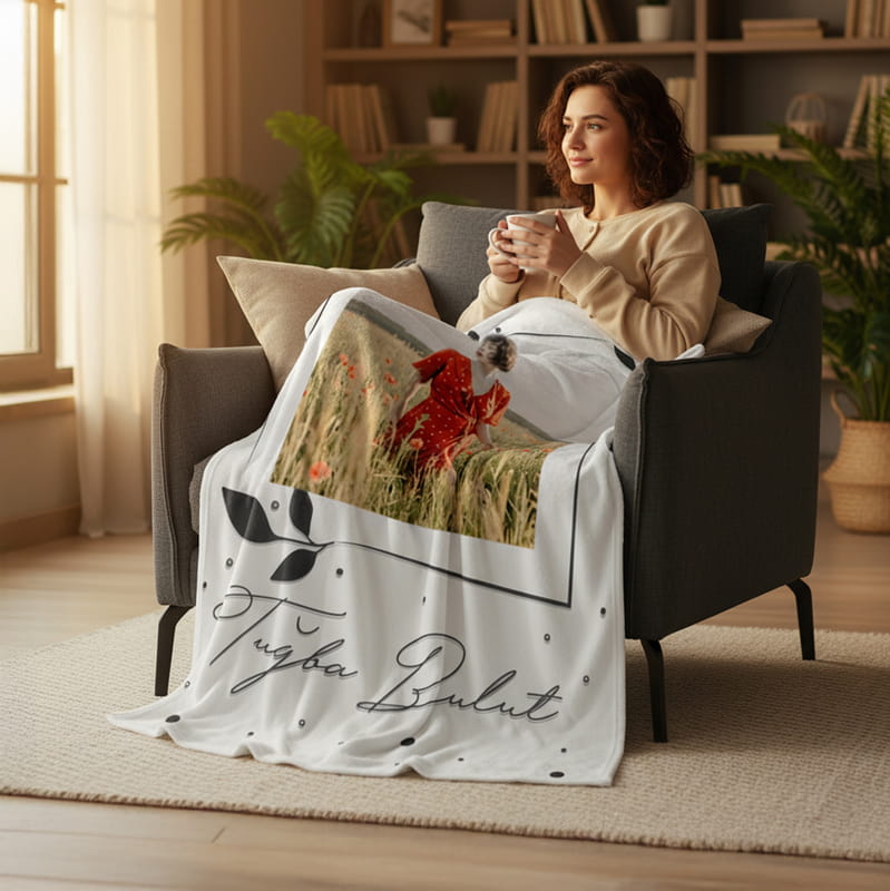 Kız Arkadaşa Hediye Tv Battaniyesi - Tek Kişilik Battaniye
