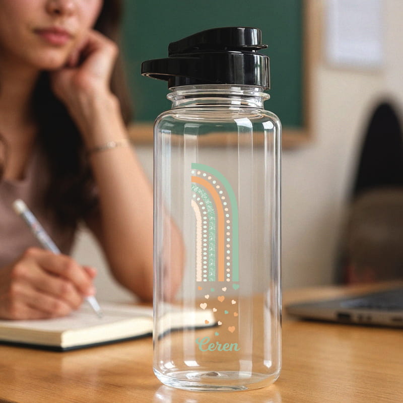 Kız Çocuklarına Özel Gökkuşağı Tasarımlı - %100 Sağlıklı Çocuk Matarası