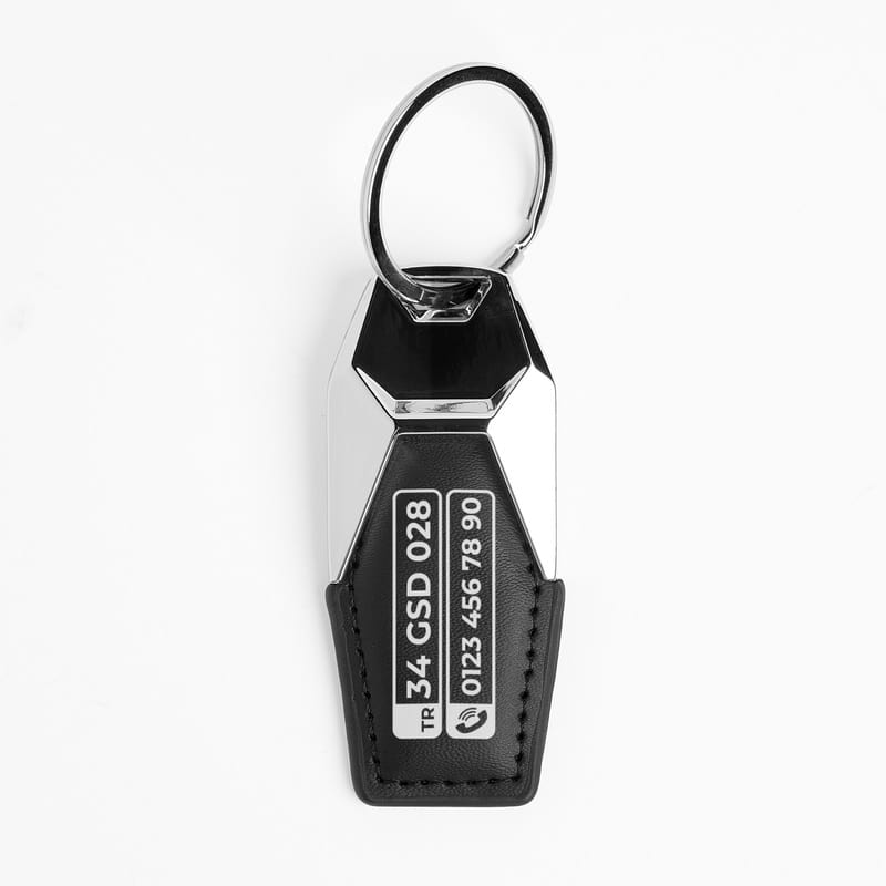 Logo & Plaka Özelleştirmeli Deri Araba Anahtarlığı
