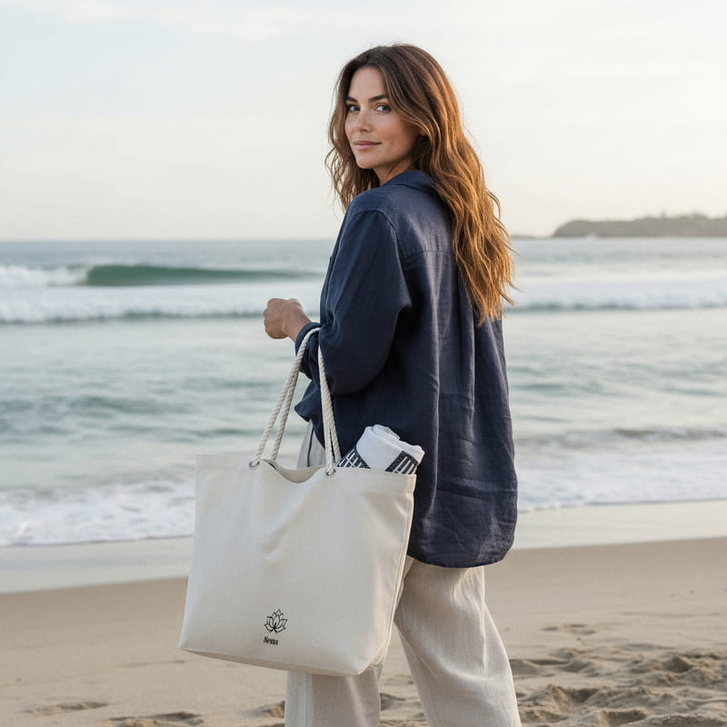 Lotus Çiçeği İsimli Bez Çanta