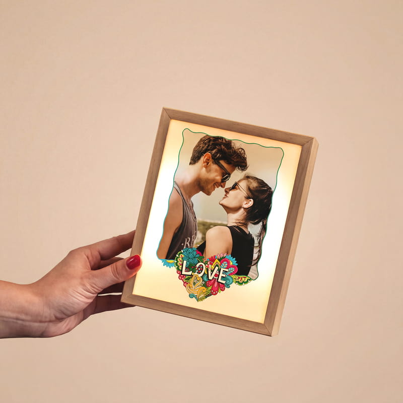 Love Fotoğraf Baskılı Dekoratif Led Lamba