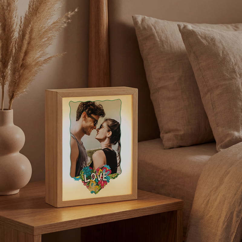 Love Fotoğraf Baskılı Dekoratif Led Lamba