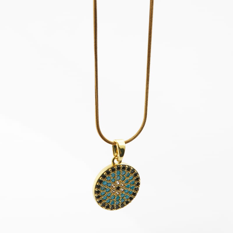 Minimal Nazar Boncuğu Taşlı Kolye