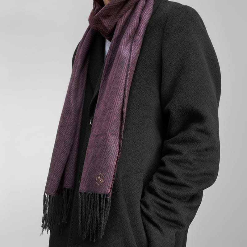 Monogram Tasarımlı Nakış İşlemeli Atkı