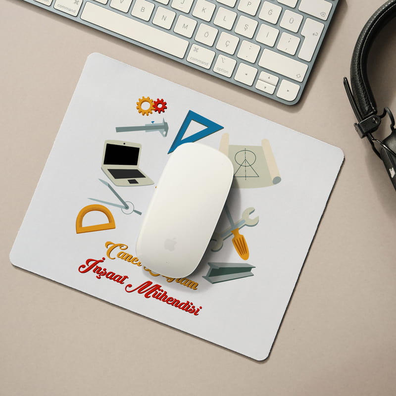 Mühendis Arkadaşa Hediye İsme Özel Mouse Pad
