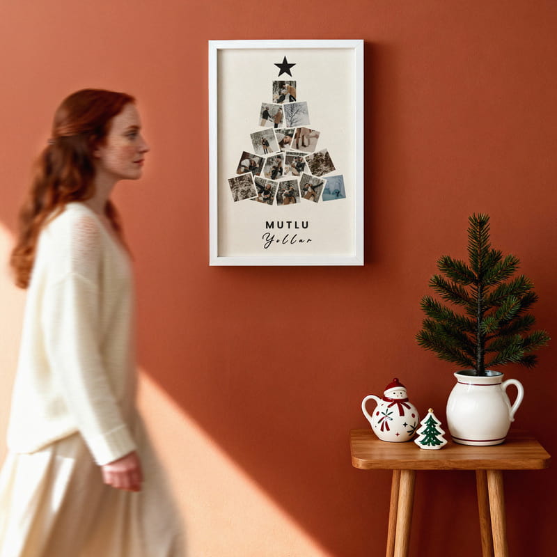 Mutlu Yıllar Fotoğraflı Yılbaşı Anı Çerçevesi