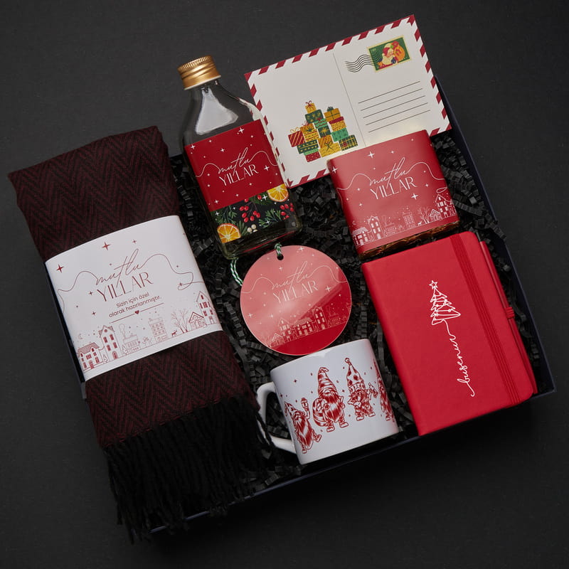 Mutlu Yıllar Mottolu Yılbaşı Ofis Hediye Kutusu