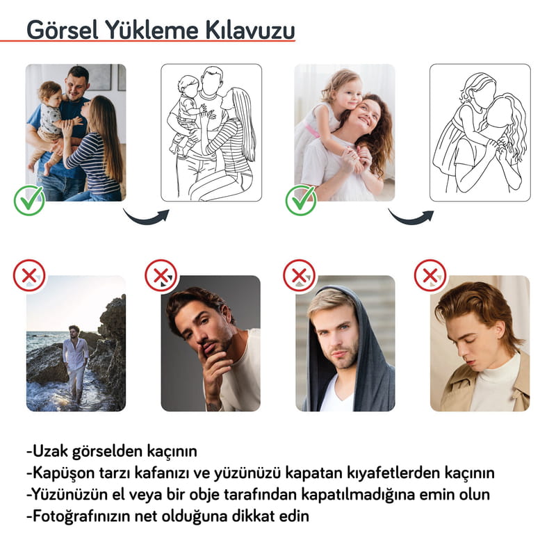 Öğrenci Öğretmen Line Art Fotoğraflı Plaket