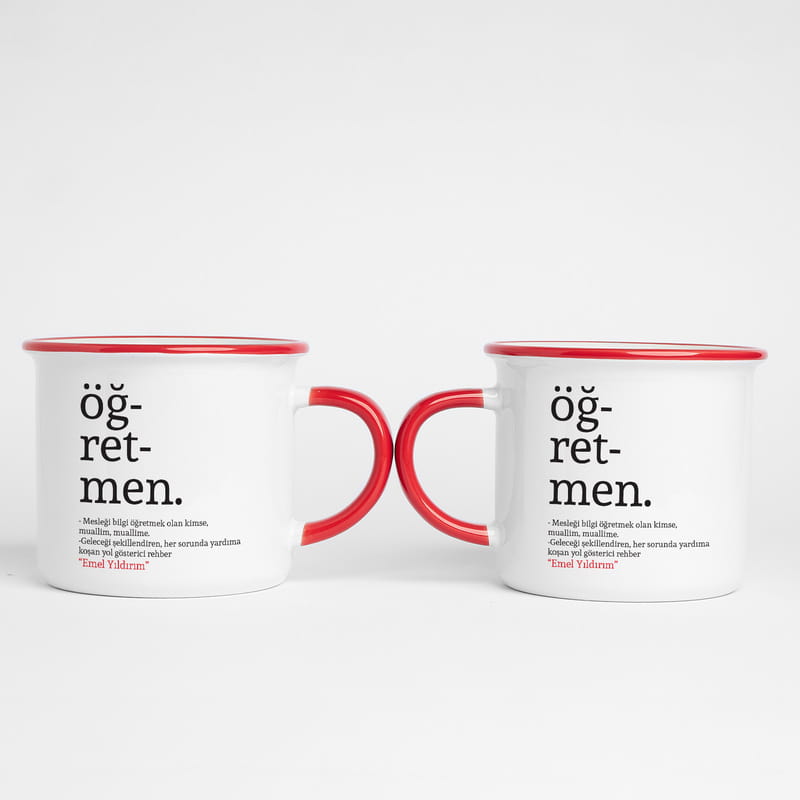 Öğretmen Kelime Anlamlı İsme Özel Fincan