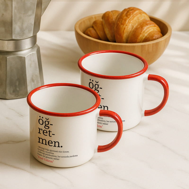 Öğretmen Kelime Anlamlı İsme Özel Fincan