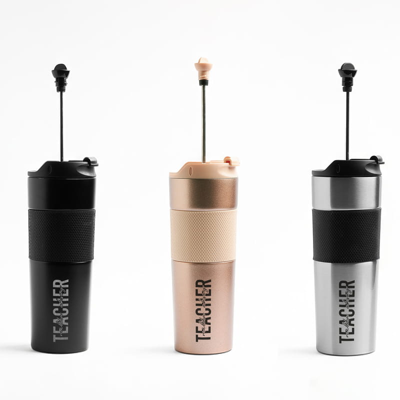 Öğretmen Yazılı İsme Özel French Press Termos