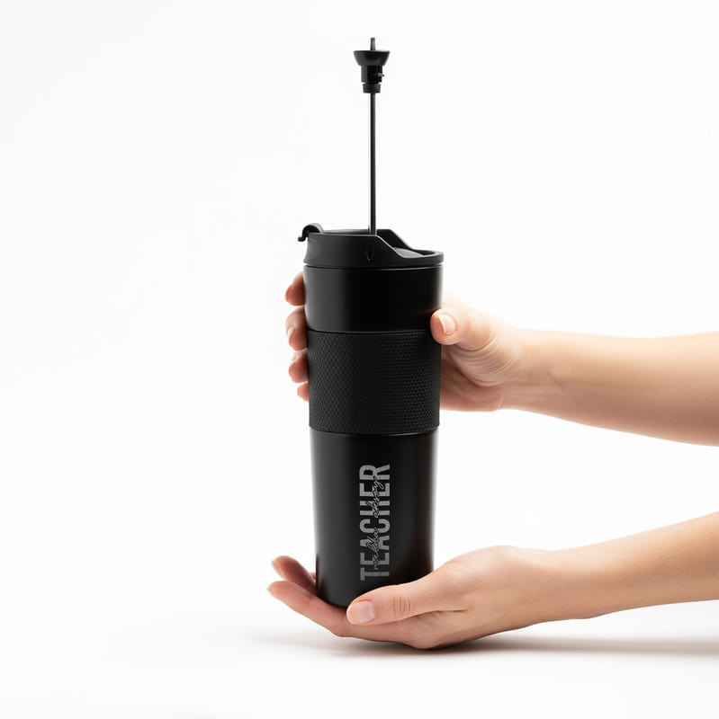 Öğretmen Yazılı İsme Özel French Press Termos