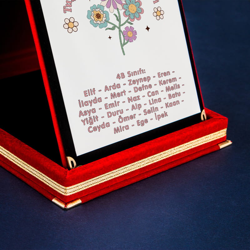 Öğretmenin Çiçekleri Öğrenci İsimleri Plaket
