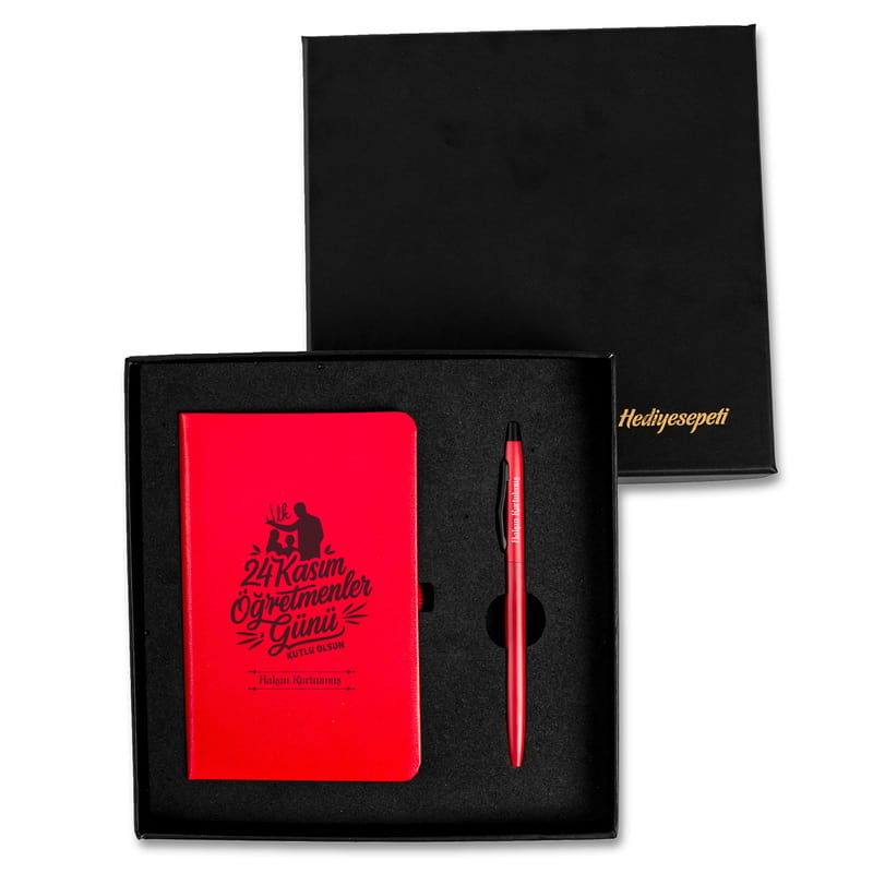 Öğretmenler Günü Özel İsimli Defter Kalem Hediye Seti