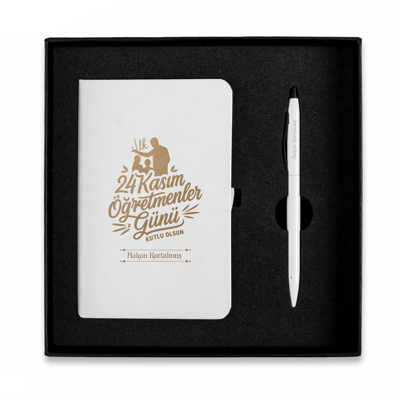 Öğretmenler Günü Özel İsimli Defter Kalem Hediye Seti