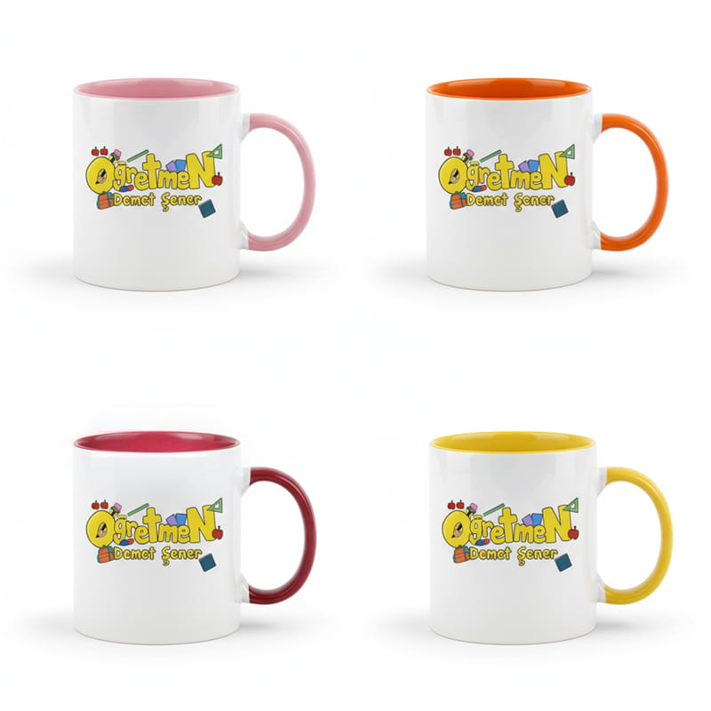 Öğretmenlere Özel Tasarımlı Hediye Renkli Kahve Kupası