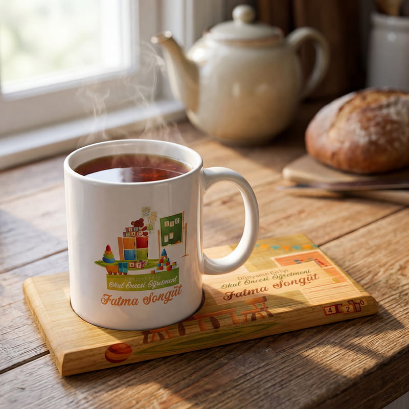 Okul Öncesi Öğretmenine Hediye Kupa Sunum Seti