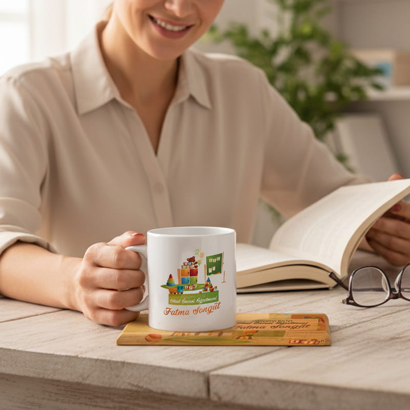 Okul Öncesi Öğretmenine Hediye Kupa Sunum Seti