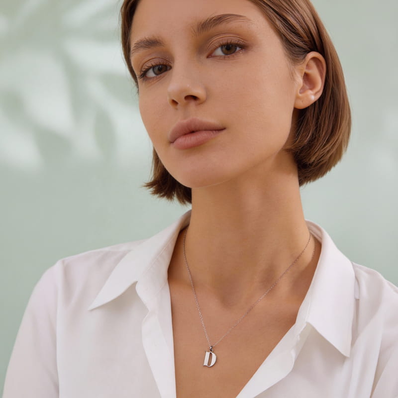 Özelleştirilebilir Harfli Gümüş Kolye