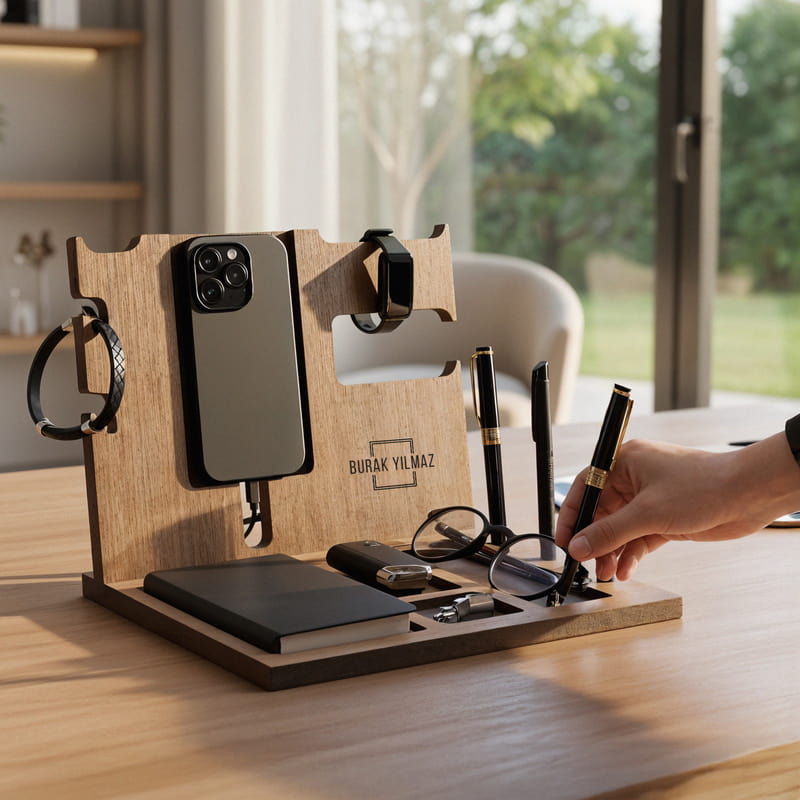 Özelleştirilebilir İsimli Telefon Üniteli Masaüstü Organizer