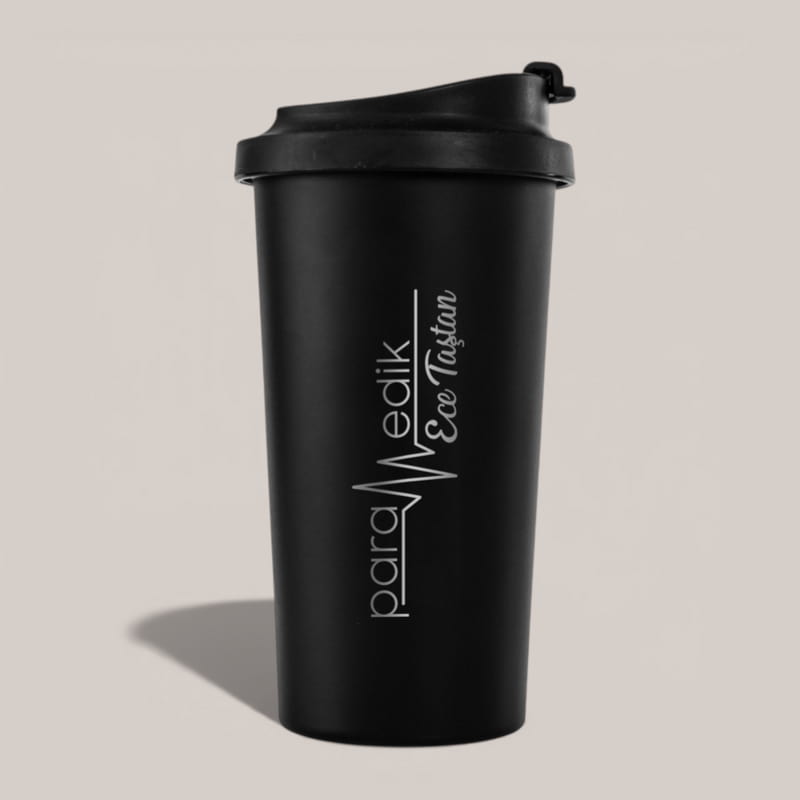 Paramedik Tasarımlı İsme Özel Siyah Çelik Termos