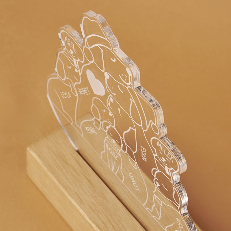 Pati Ailem Kişiye Özel Led Lamba - Kişi Seçenekli