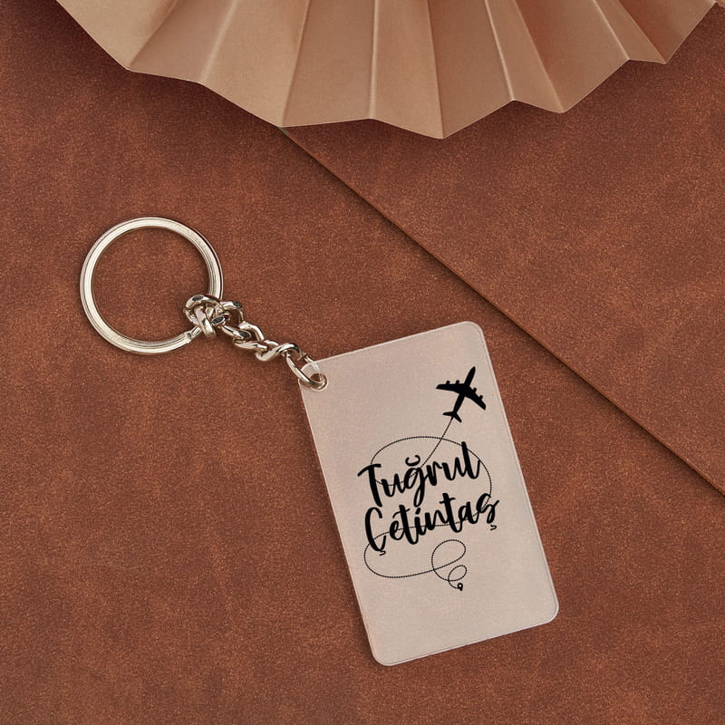 Pilot Arkadaşa Hediye İsme Özel Şeffaf Anahtarlık