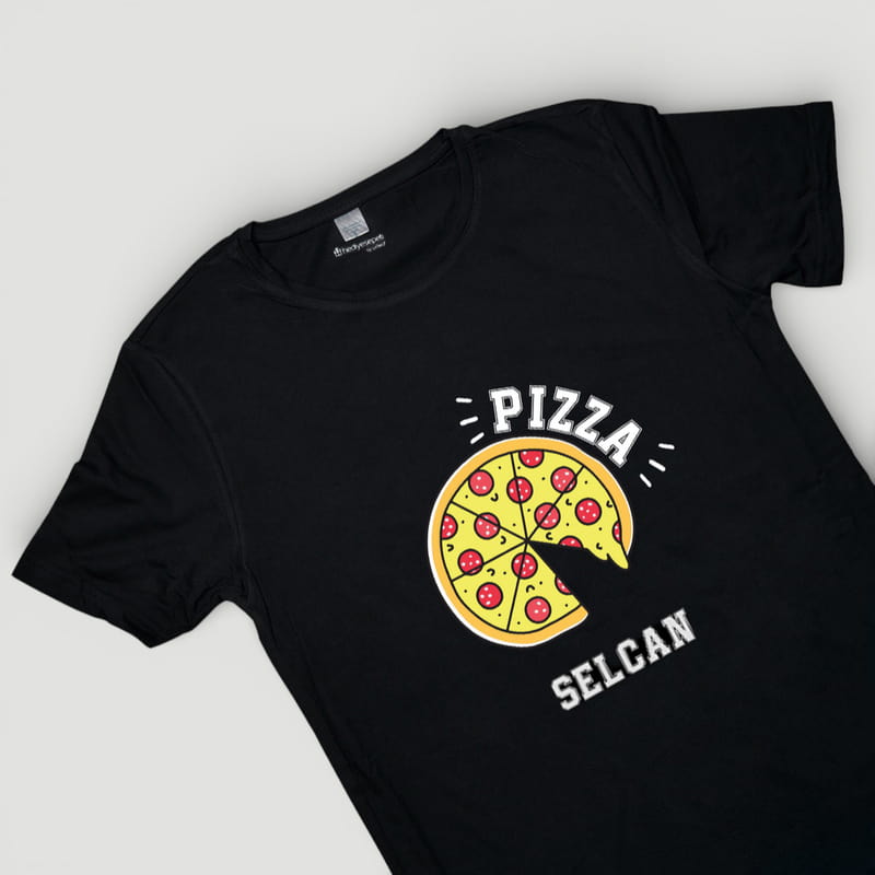 Pizza Tasarımlı Anne Tişört Çocuk Body Kombini - %100 Pamuklu Kumaş