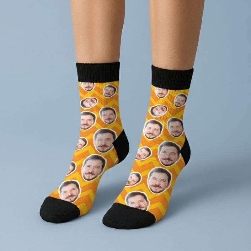 Renkli Desenler Fotoğraf Baskılı Çorap