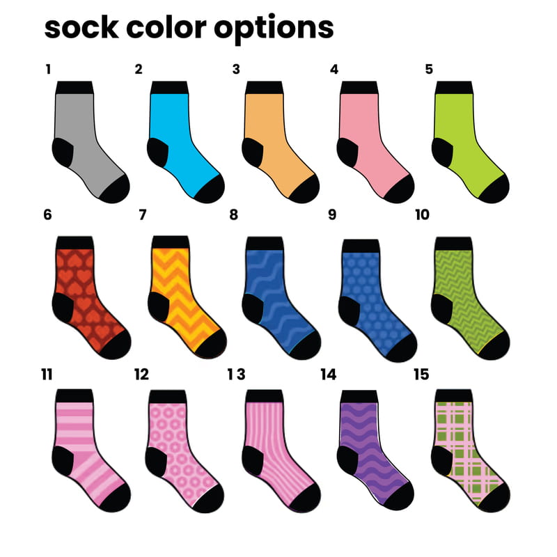 Renkli Desenler Fotoğraf Baskılı Çorap