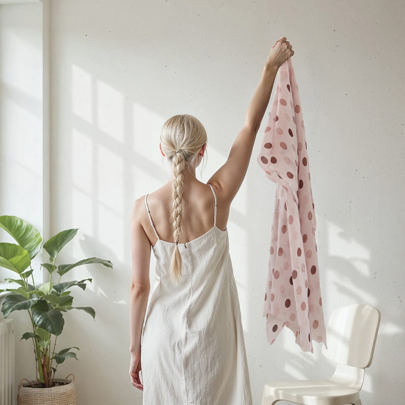 Renkli Polka Dot Desenli 4'lü Şal Hediye Seti