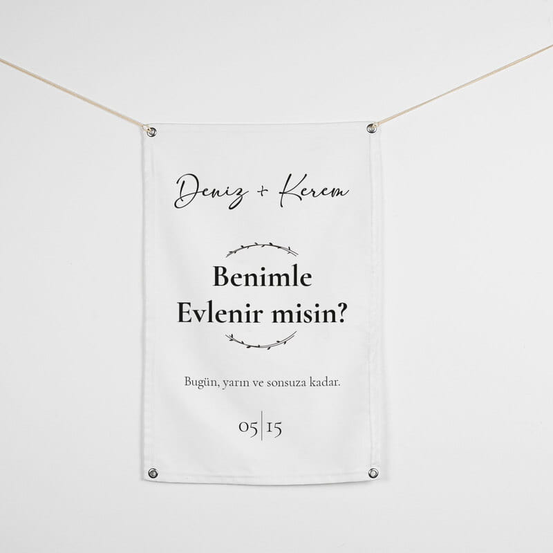 Romantik Evlilik Teklifi Pankartı - 45 x 70 cm