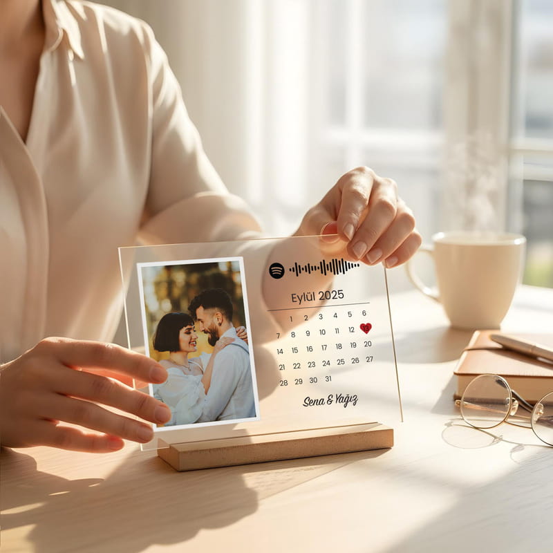 Sevgili Fotoğraf Baskılı Şeffaf Akrilik Plaket