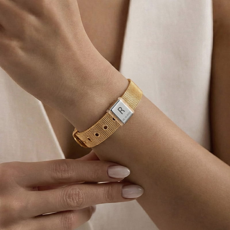 Sevgililere Özel Harf ve Tarih Özelleştirmeli Hasır Örme Bileklik