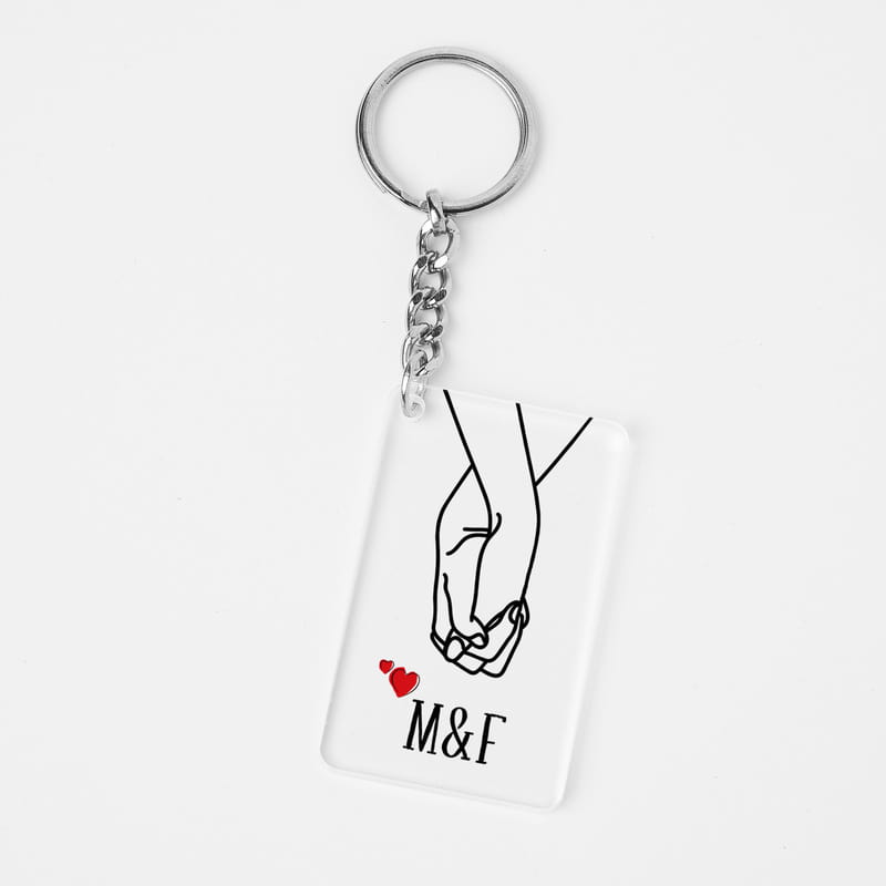 Sevgiliye Hediye Ellerimiz Hiç Ayrılmasın Tasarımlı Anahtarlık