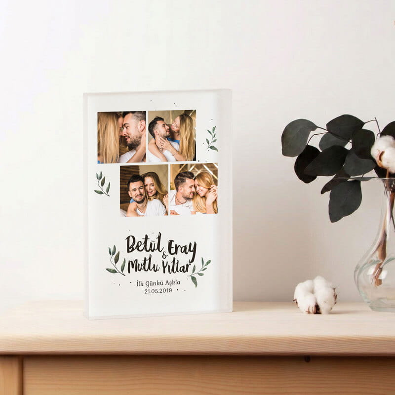 Sevgiliye Hediye Fotoğraf Baskılı Mesajlı Akrilik Çerçeve