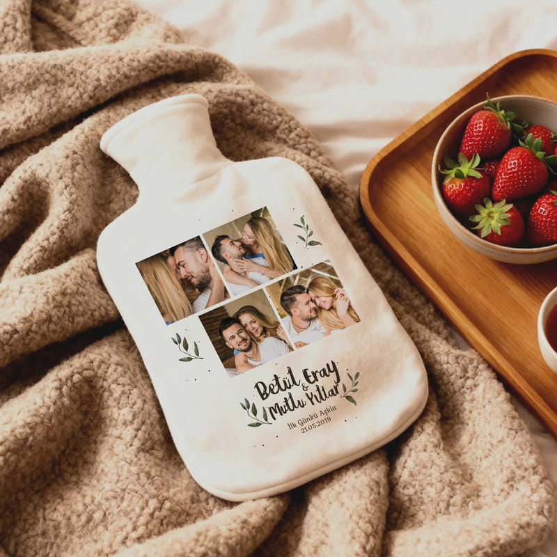 Sevgiliye Hediye Fotoğraf Baskılı Mesajlı Sıcak Su Torbası