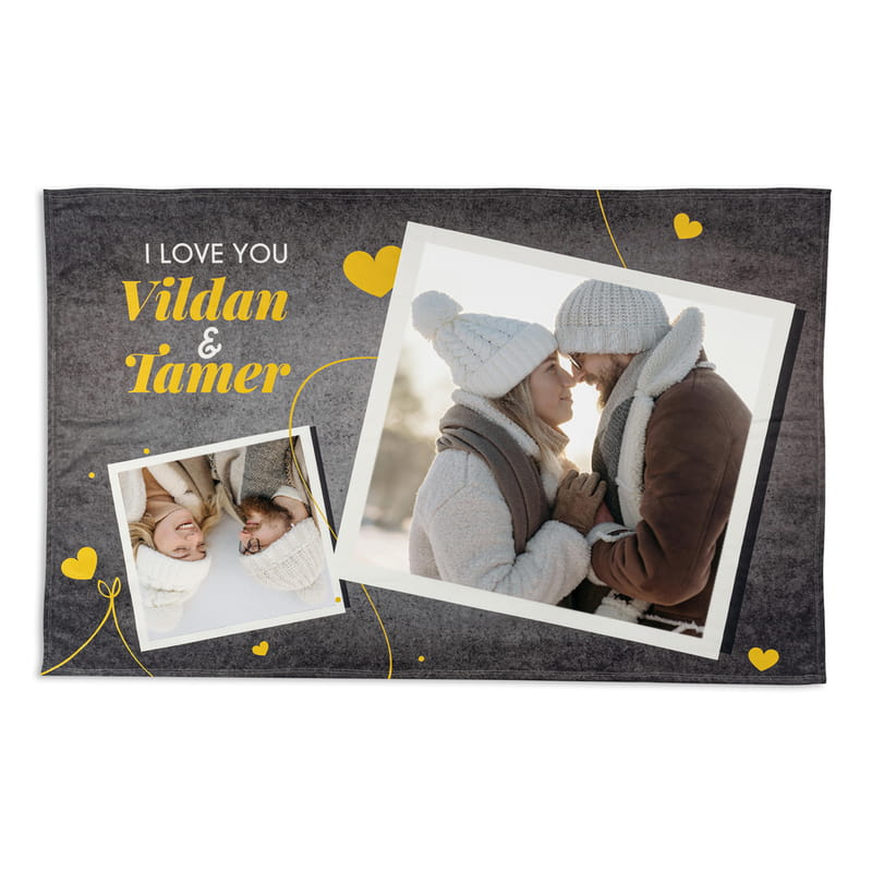 Sevgiliye Hediye Fotoğraflı Tv Battaniyesi - Tek Kişilik Battaniye