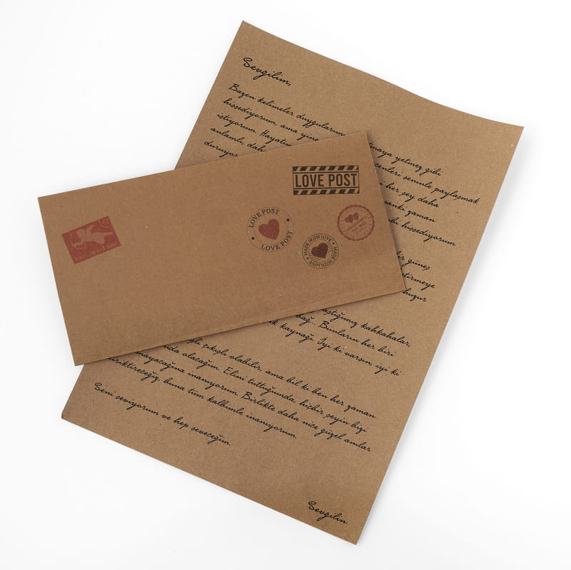 Sevgiliye Mektup - Kişiselleştirilebilir Mesajlı Sevgiliye Özel Romantik Mektup