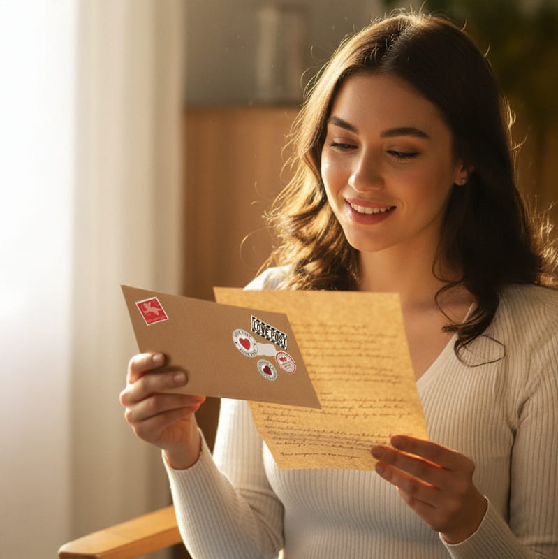 Sevgiliye Mektup - Kişiselleştirilebilir Mesajlı Sevgiliye Özel Romantik Mektup