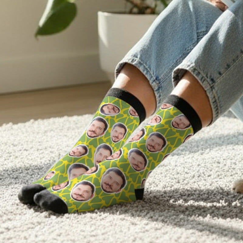 Sevgiliye Özel Fotoğraf Baskılı Renkli Desen Çorap