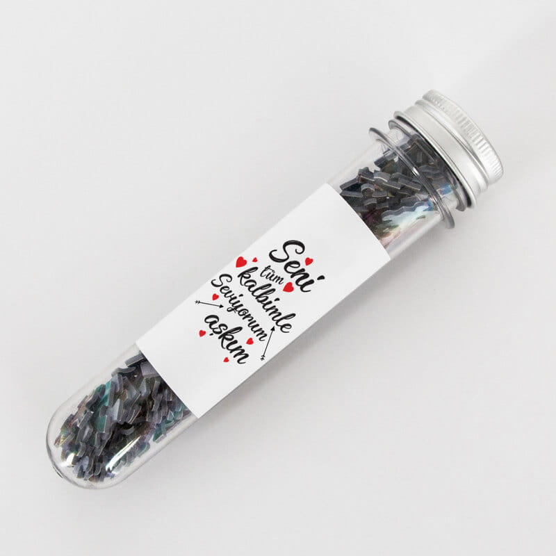 Sevgiliye Sürpriz Yapmak İsteyenlere Kapsül Şişeli Mini Puzzle