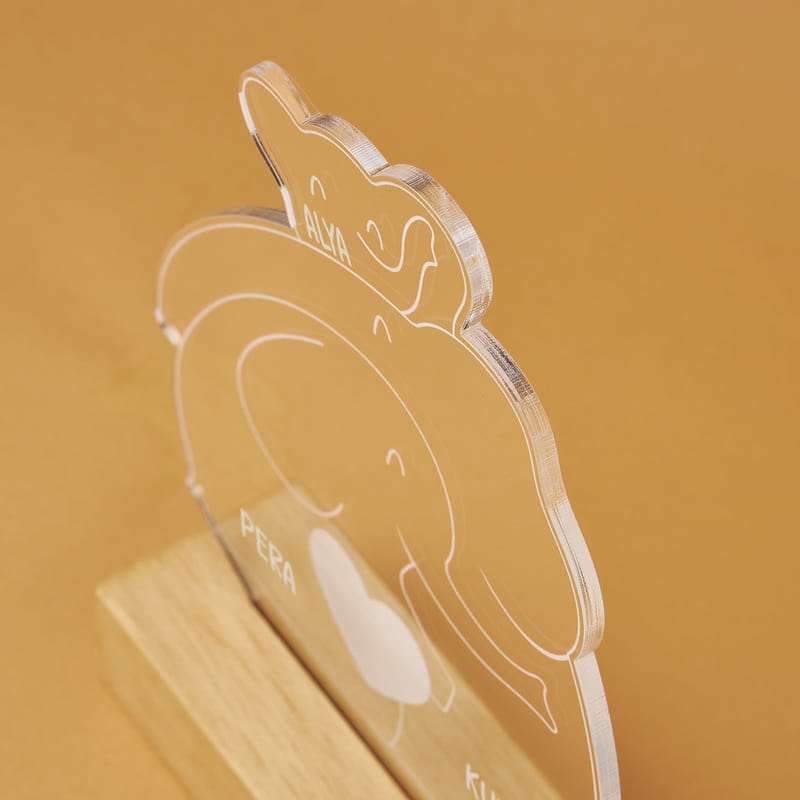 Sevimli Fil Ailesi Led Lamba - Kişi Seçenekli