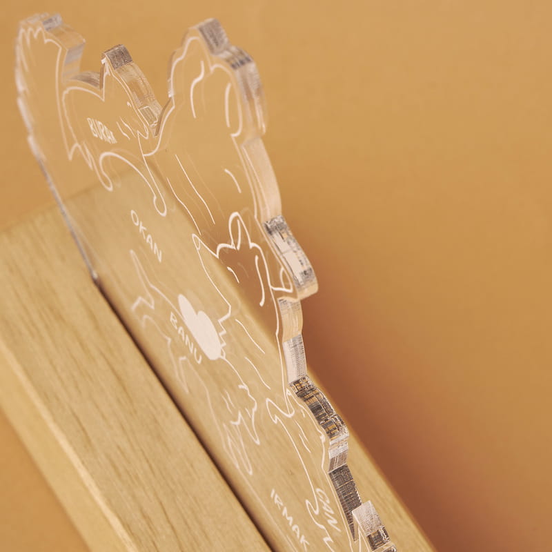 Sevimli Kurt Ailesi Dekoratif Led Lamba - Kişi Seçenekli