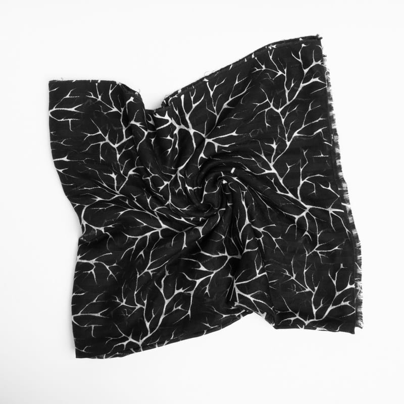 Siyah Beyaz Desenli 3'lü Şal Hediye Seti