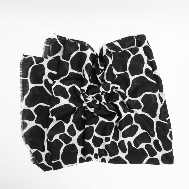 Siyah Beyaz Desenli 3'lü Şal Hediye Seti